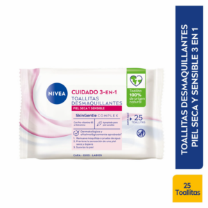 Toallitas Desmaquillantes Piel Seca Y Sensible 3 En 1 NIVEA X 25 Uds