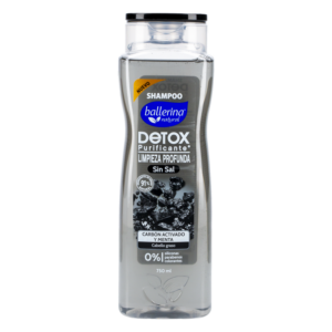 Shampoo Para Cabello Detox Purificante Carbón Activado Y Menta BALLERINA 750 Ml