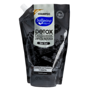 Shampoo Para Cabello Detox Purificante Carbón Activado Y Menta Doypack BALLERINA 750 Ml