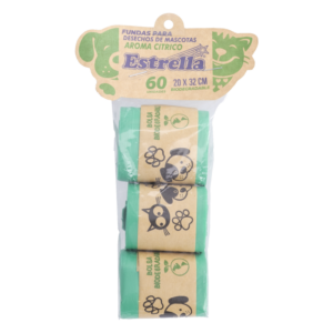 Funda Para Desechos De Mascotas Con Aroma ESTRELLA 60 Uds