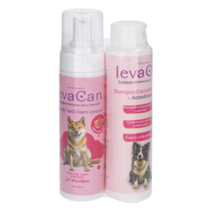 Shampoo Para Mascotas Mas Baño Seco En Espuma LEVACAN 2 X 200 Ml