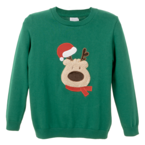 Sweaters Navidad Con Diseño De Reno Mangas Largas Cuello Redondo TOP KIDS