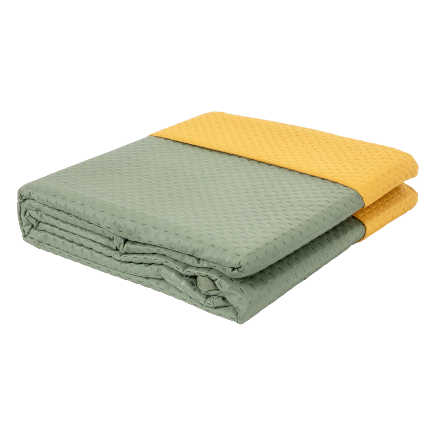 Cubrecama Ultrasonido Verde Con Mostaza MODERTEX - Imagen 3