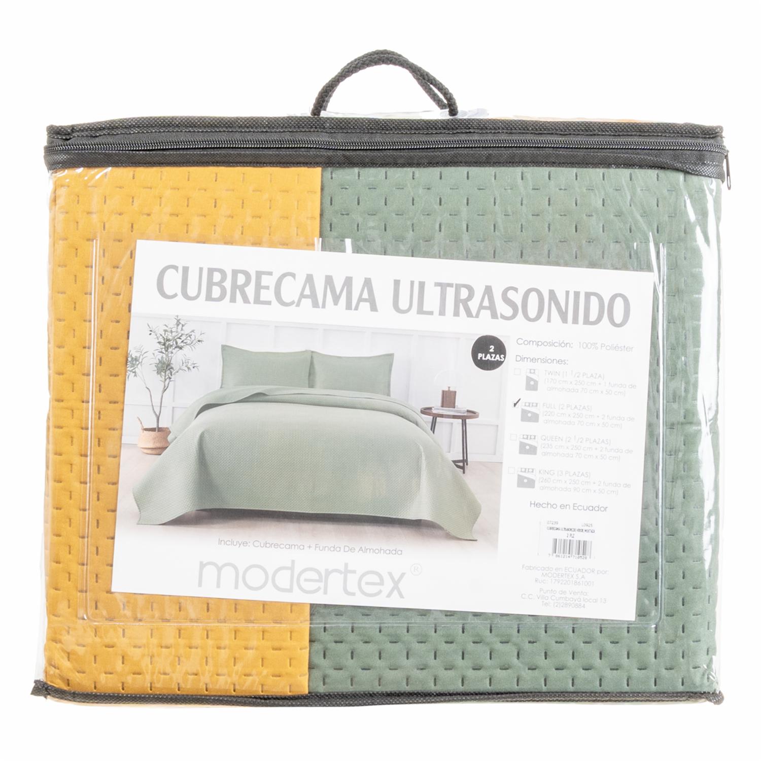 Cubrecama Ultrasonido Verde Con Mostaza MODERTEX - Imagen 6