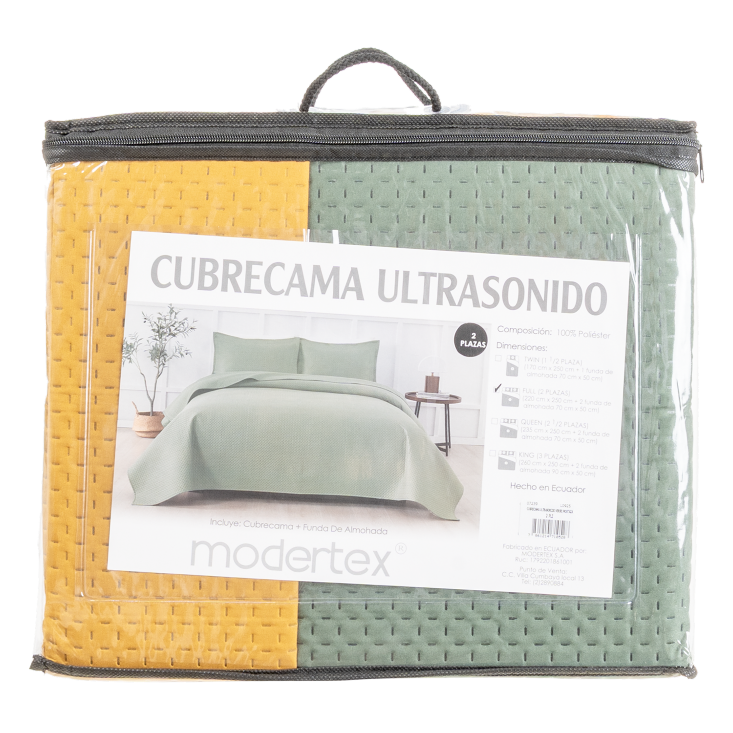 Cubrecama Ultrasonido Verde Con Mostaza MODERTEX - Imagen 7