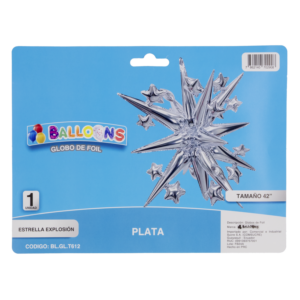 Globo Metalico Estrella Explosión Plateado BALLOONS 42"
