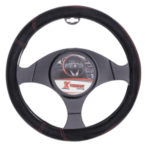 Forro De Volante Micro Fibra Negro Con Rojo Costura Soport XTREAM RACING 85Mm