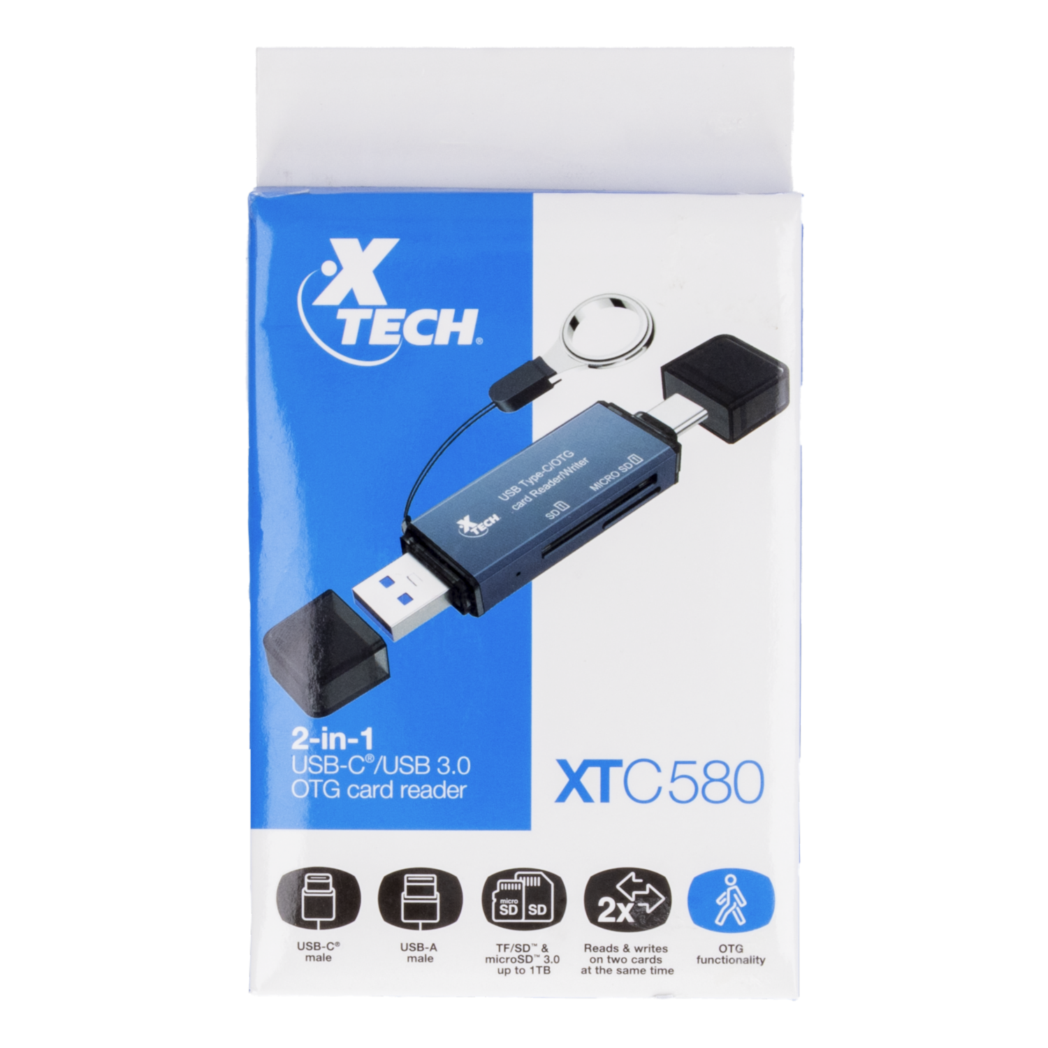 Lector De Tarjetas 2 En 1 Usb-C/Usb 3.0 Otg XTECH 1 Pieza