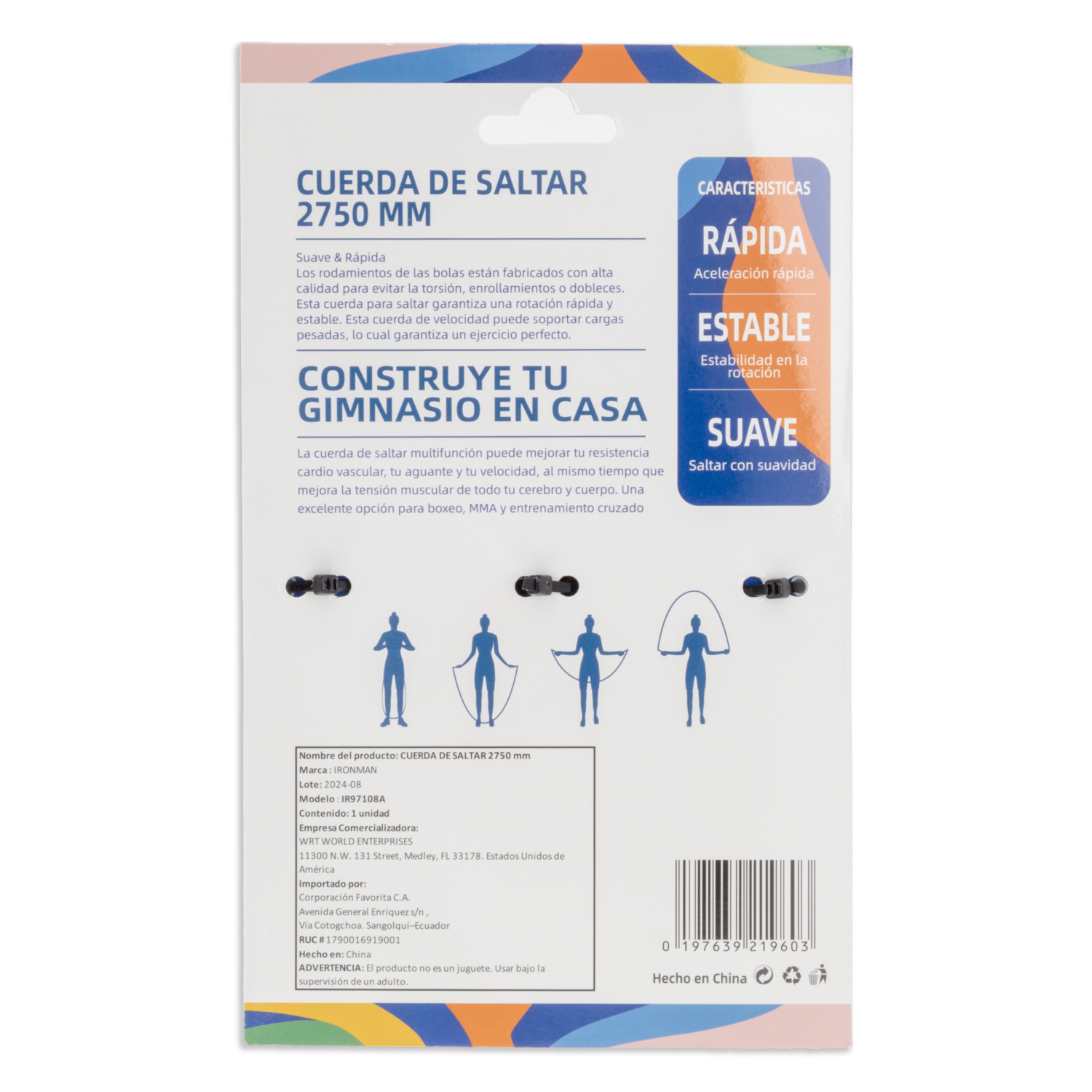 Cuerda Para Saltar Textil IRON MAN 2750 MM