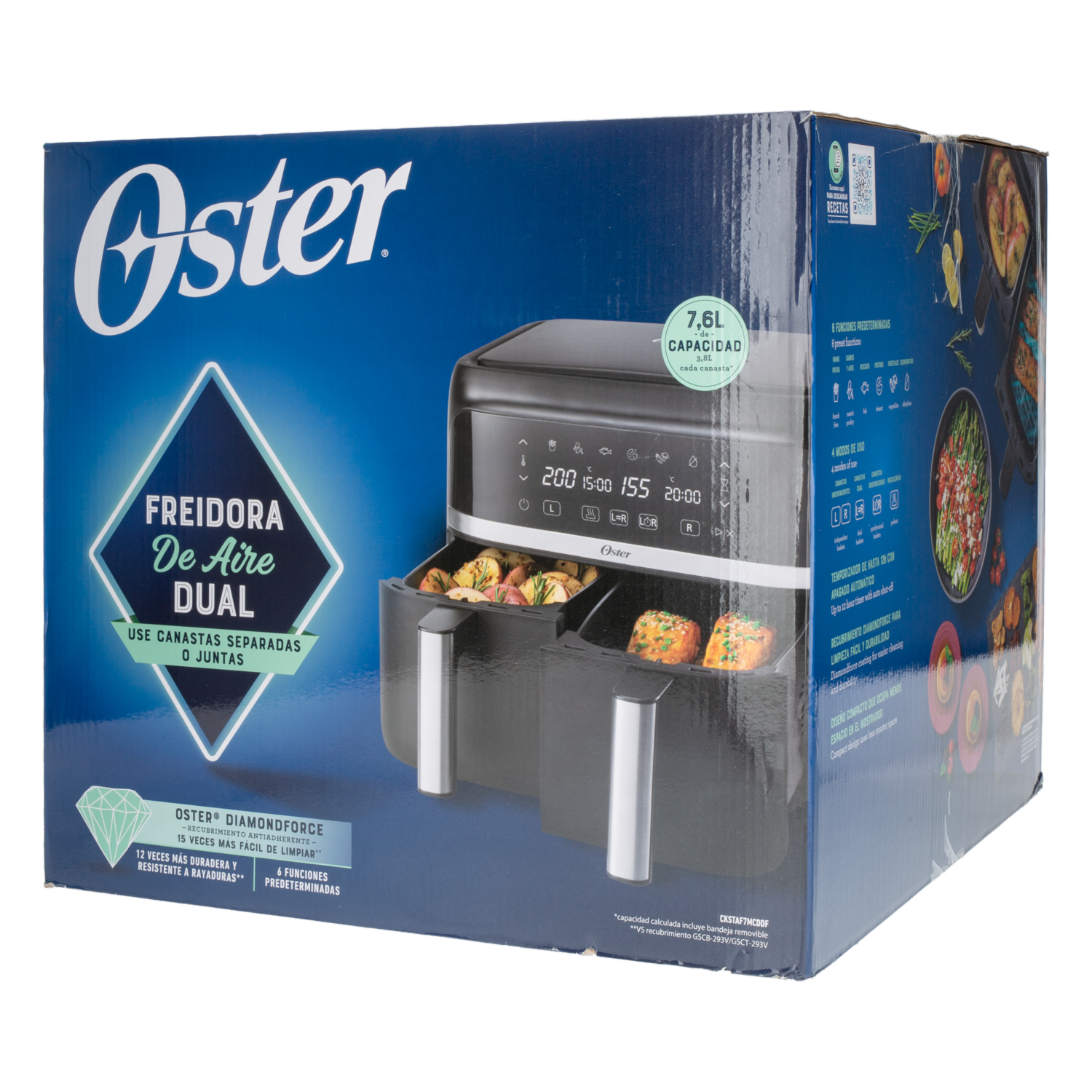 Air Fryer Doble Canasta OSTER 7,6 Litros