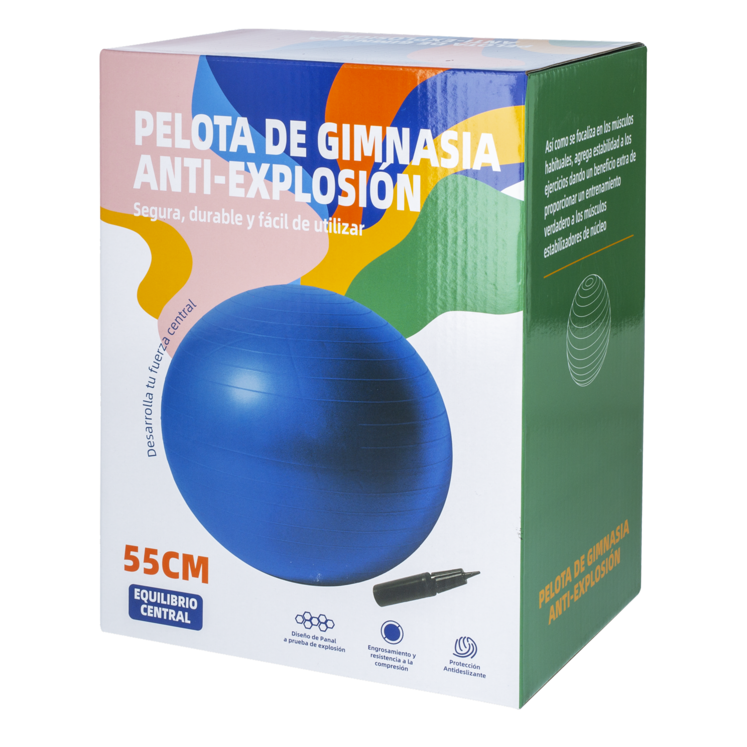 Pelota De Gimnasia Con Bomba Antiexplosion IRON MAN 55 CM