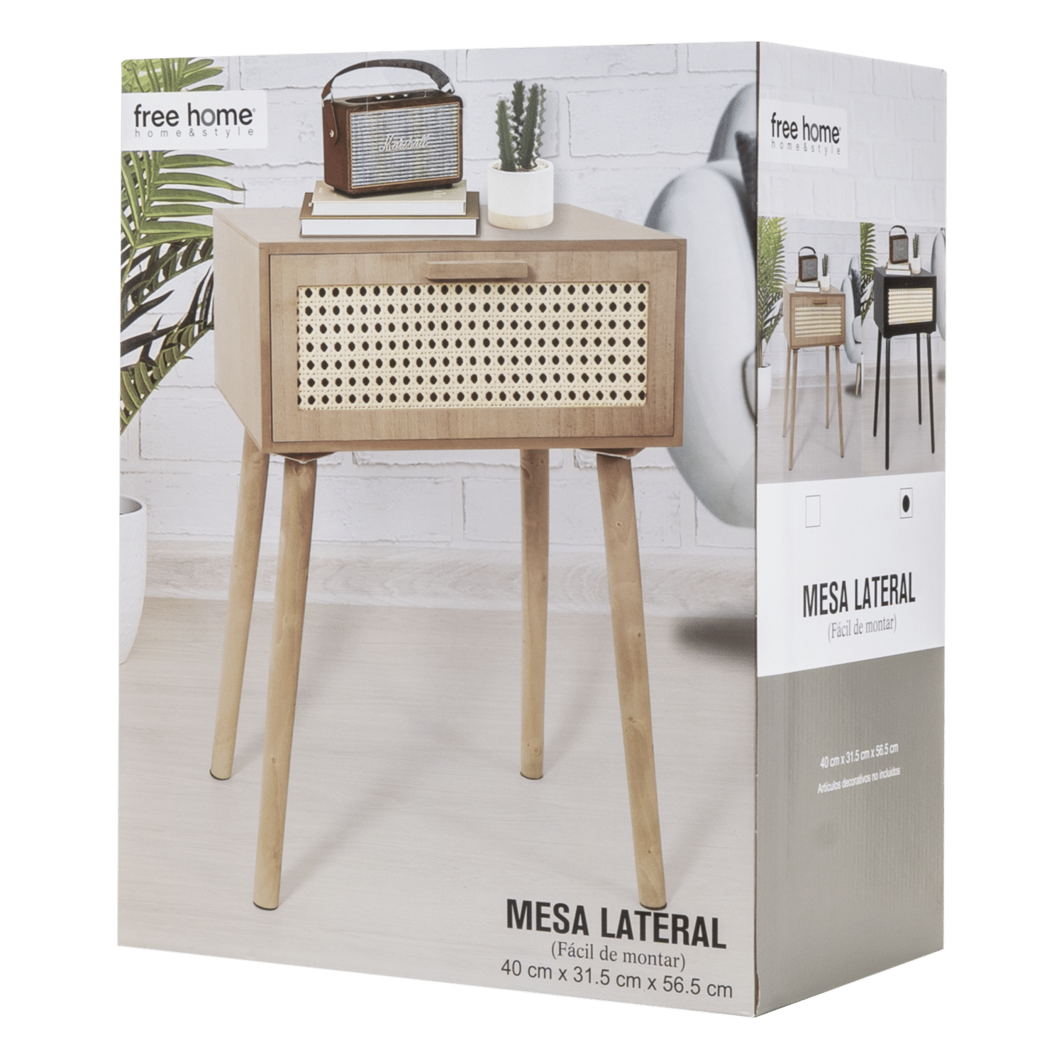 Velador Café Con Malla Beige FREE HOME