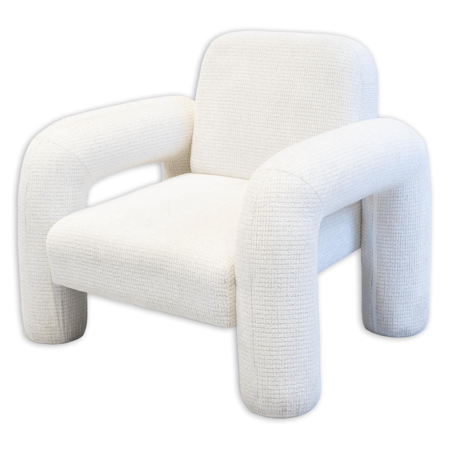 Butaca Curvas Moderna Taupe Y Gris FREE HOME Textil Y Madera