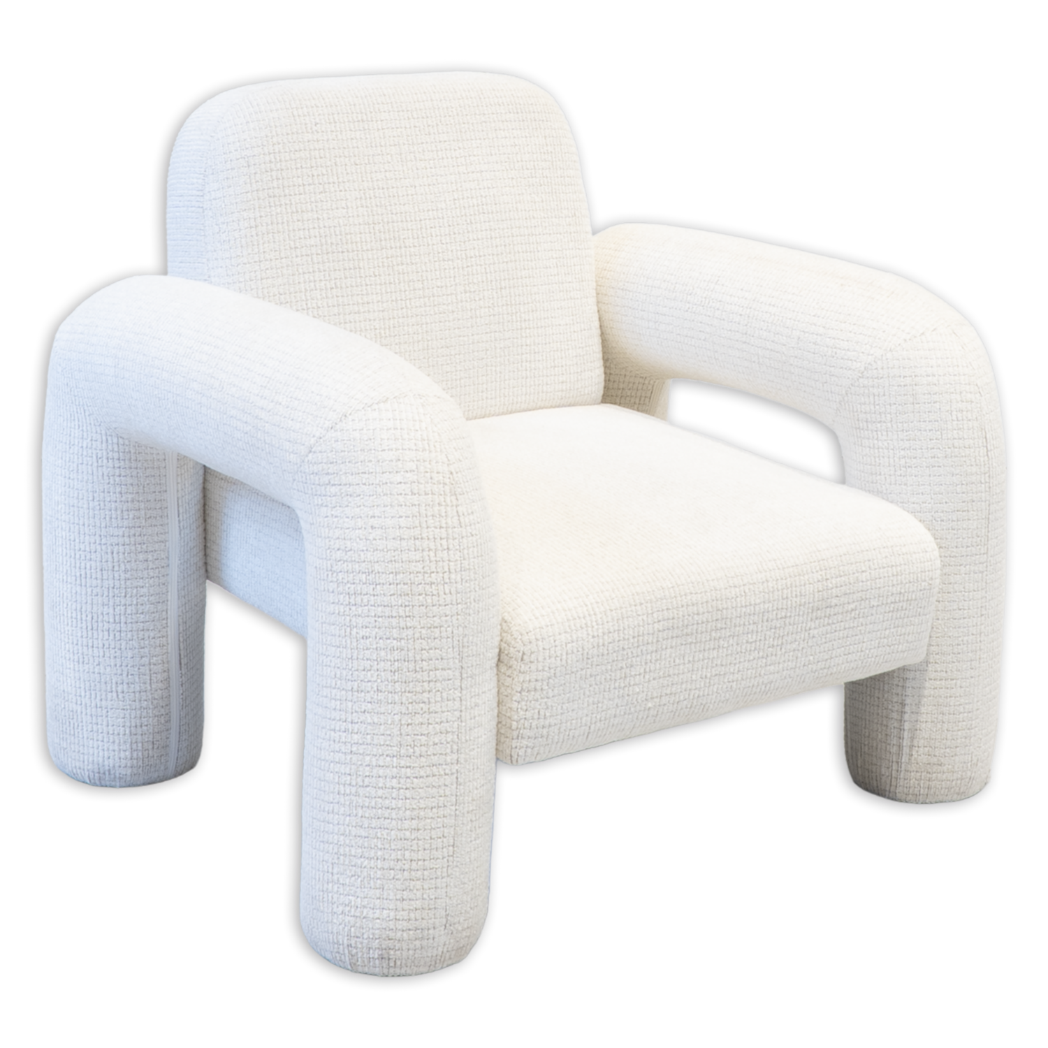 Butaca Curvas Moderna Taupe Y Gris FREE HOME Textil Y Madera