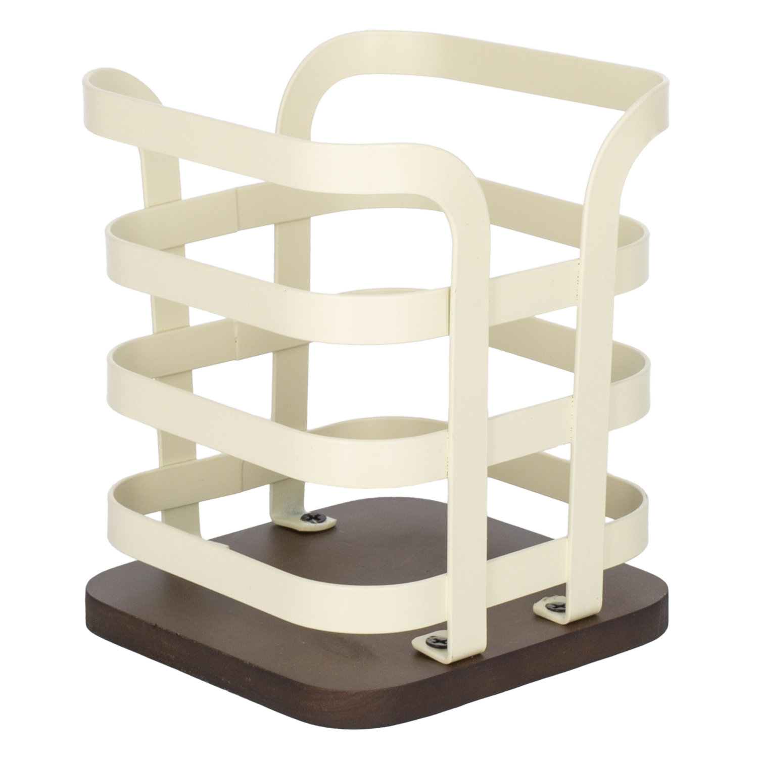 Porta Utensilios Con Base De Madera FREE HOME 1 Pieza