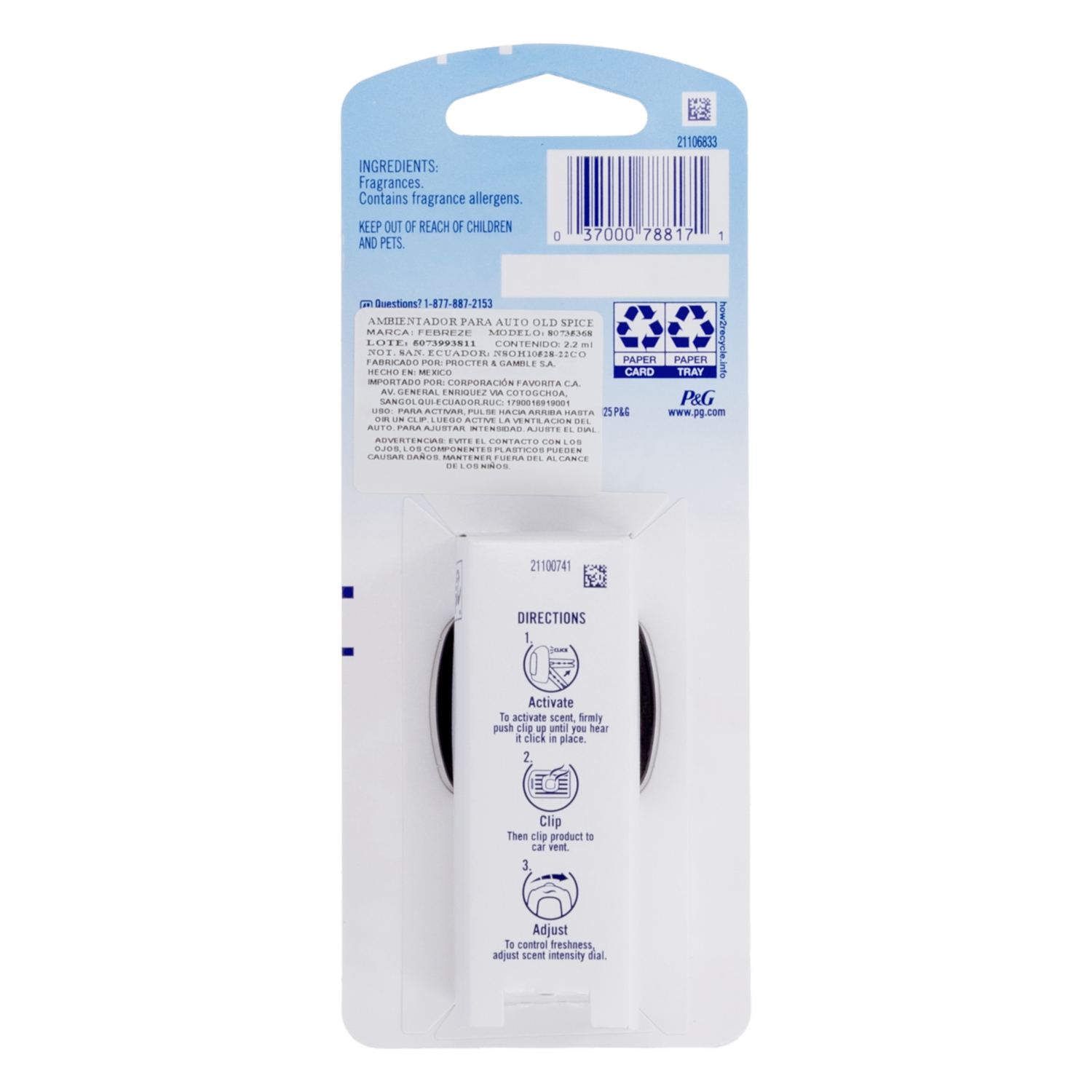 Ambientador Para Auto Fragancia Old Spice FEBREZE 2,2 Ml