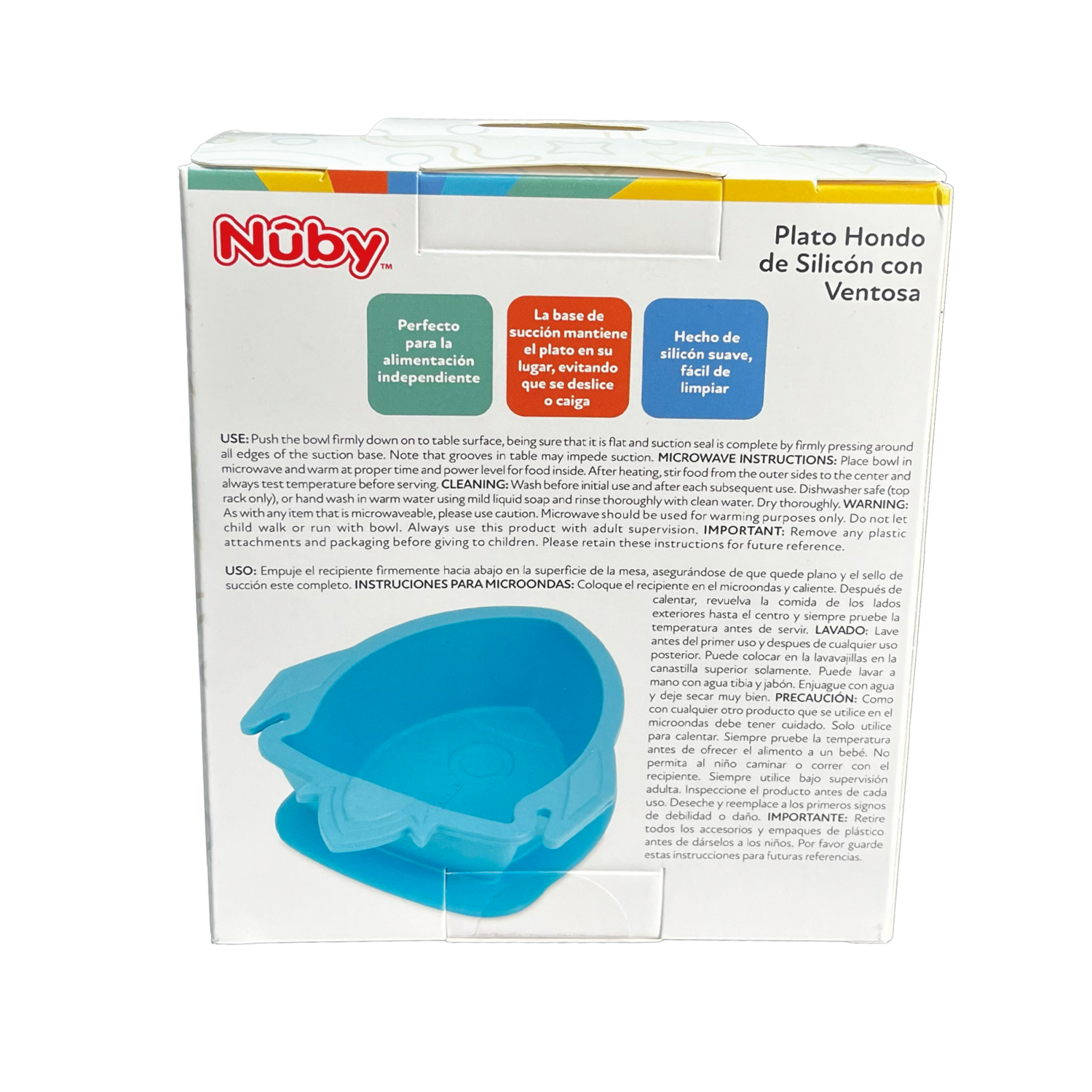 Plato Hondo De Silicón Con Ventosa Para Bebé NUBY 1 Pieza