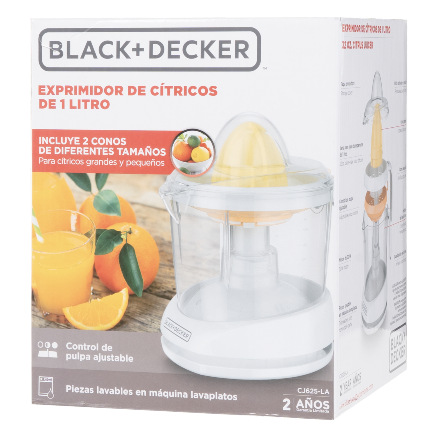Exprimidor De Cítricos 2 Conos Intercambiables BLACK & DECKER 1 Litro