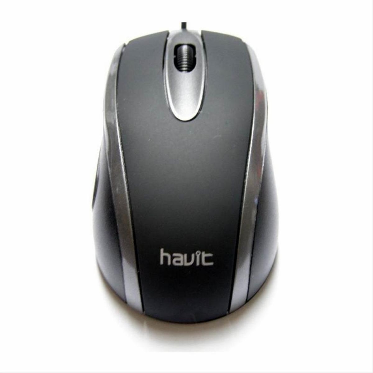 Mouse Negro Con Gris PC Alámbrico