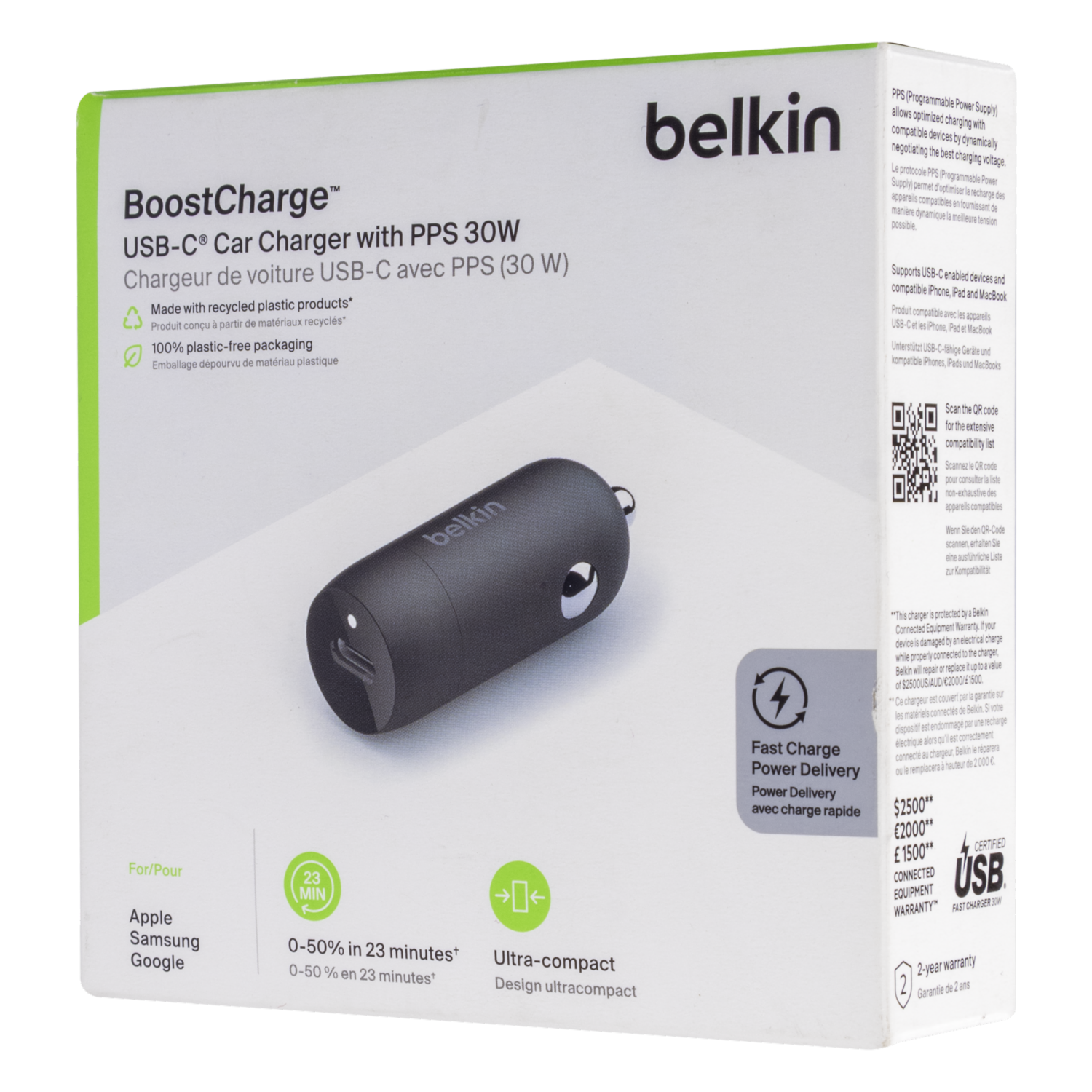 Cargador Para Auto Usb-C Standalone BELKIN 30 W
