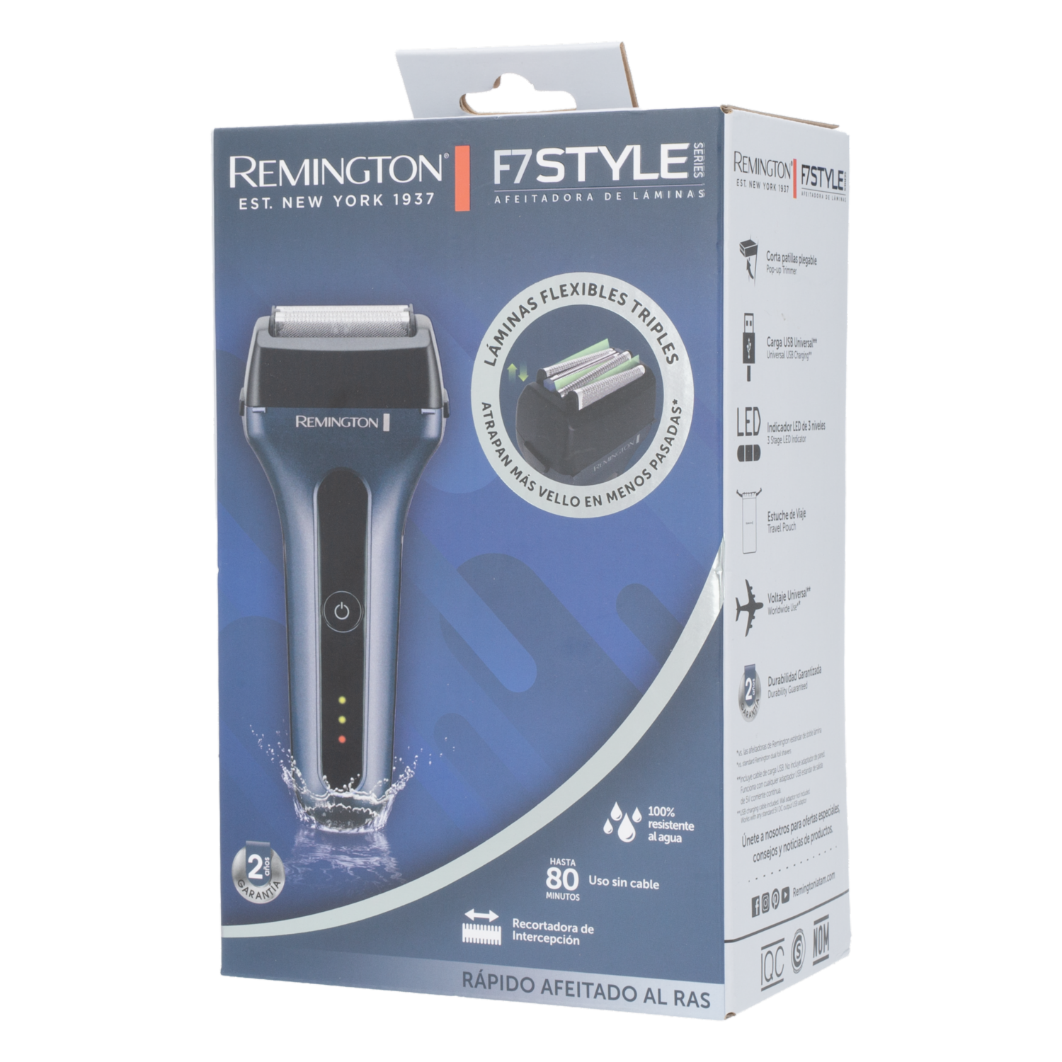 Afeitadora Recargable Laminas Flexibles REMINGTON Inalámbrica