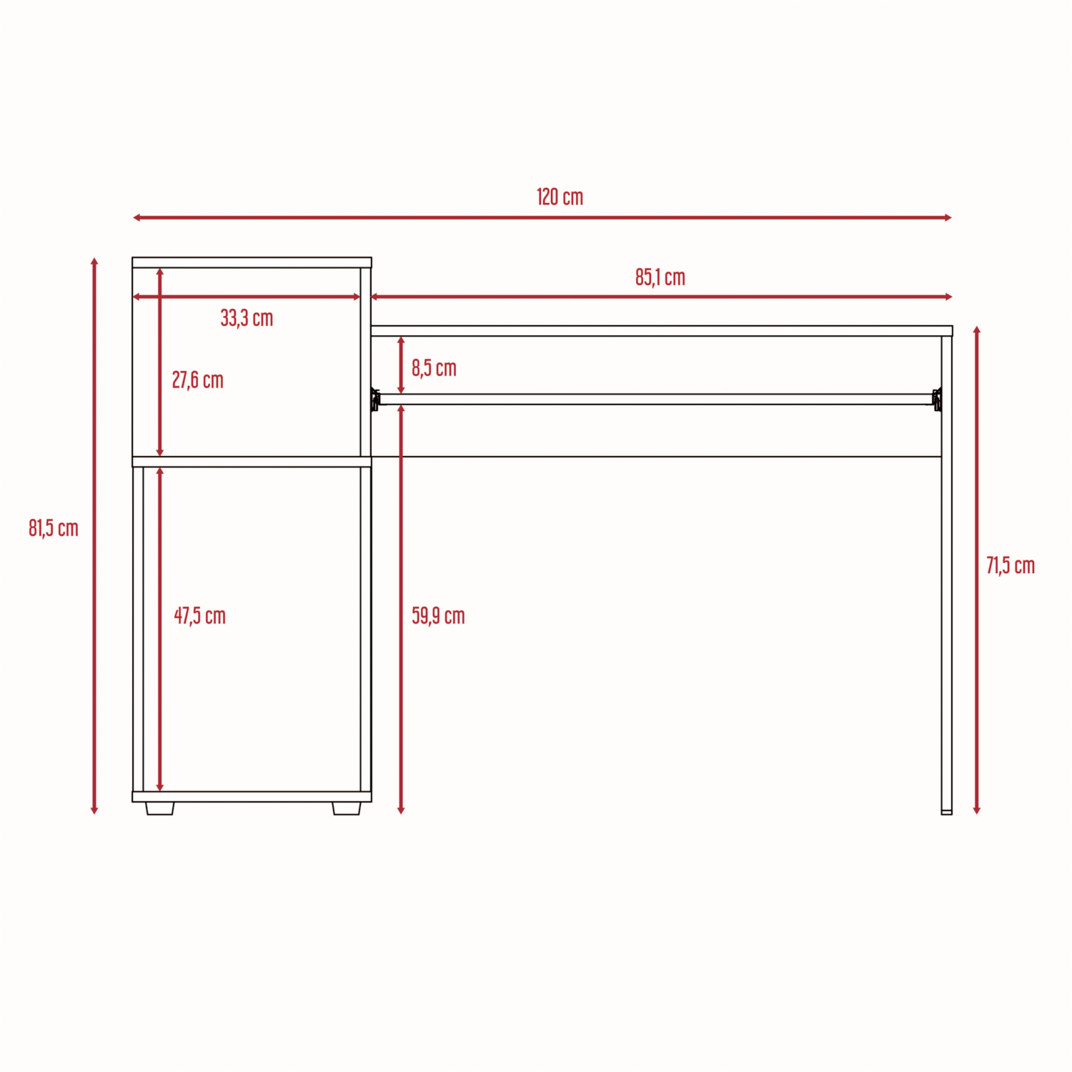 Escritorio Atlanter Fresno Europeo RTA Mdf