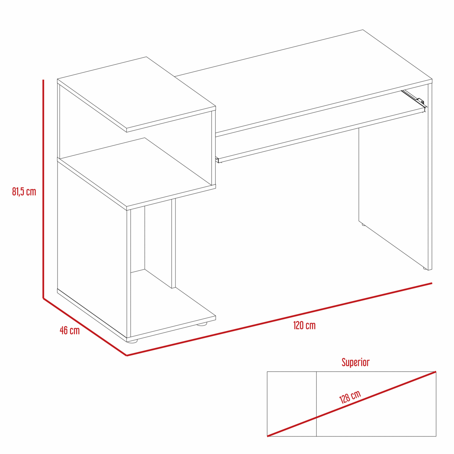 Escritorio Atlanter Fresno Europeo RTA Mdf