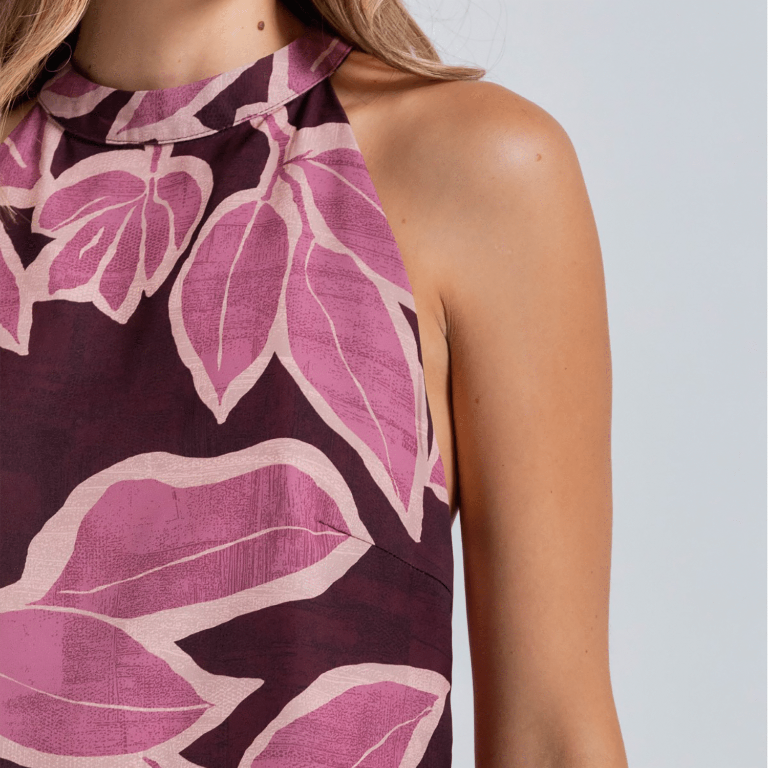 Blusa Tiras Delgadas Cuello Recto Estampado Flores ARKITECT