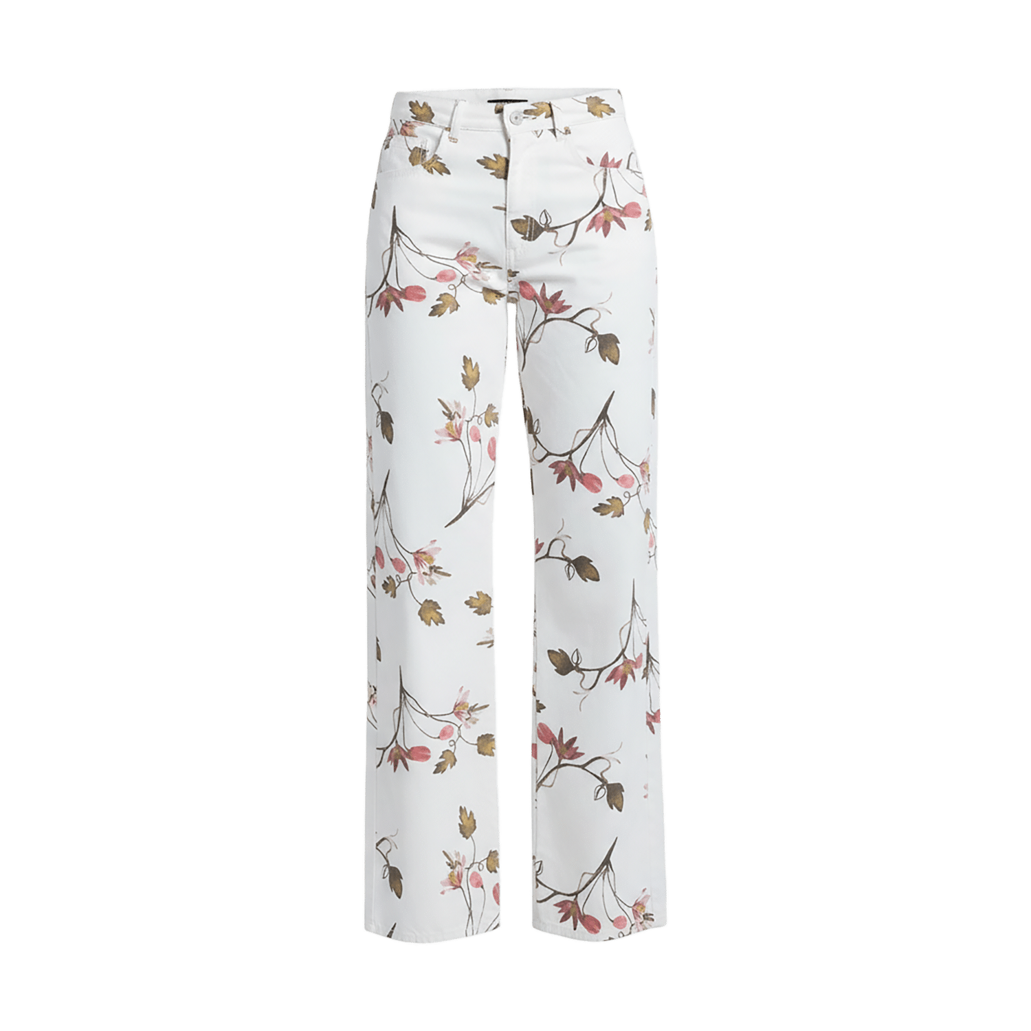 Pantalón Jeans Blanco Estampado Flores Basta Regular ARKITECT
