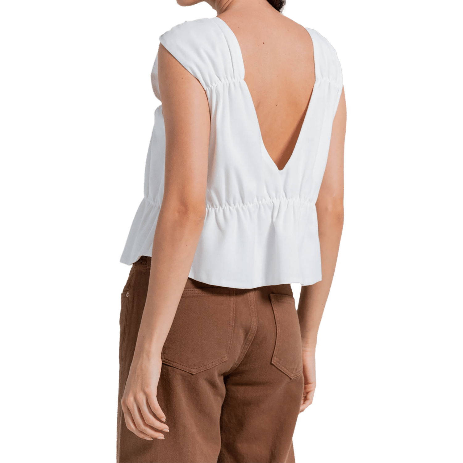 Blusa Sin Mangas Cuello Redondo Lazas En Pechera ARKITECT
