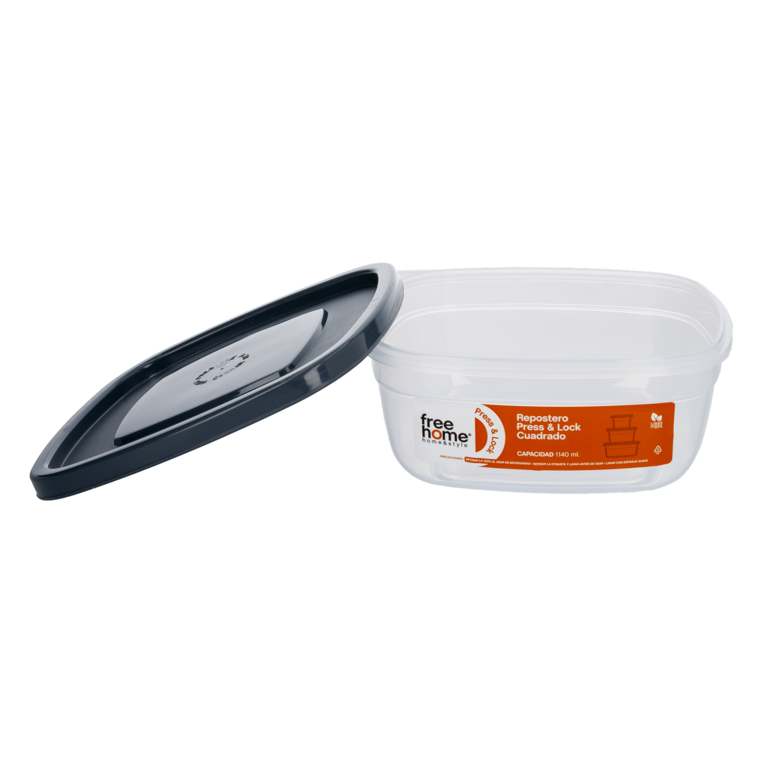 Repostero Press Lock Cuadrado FREE HOME 1140 Ml