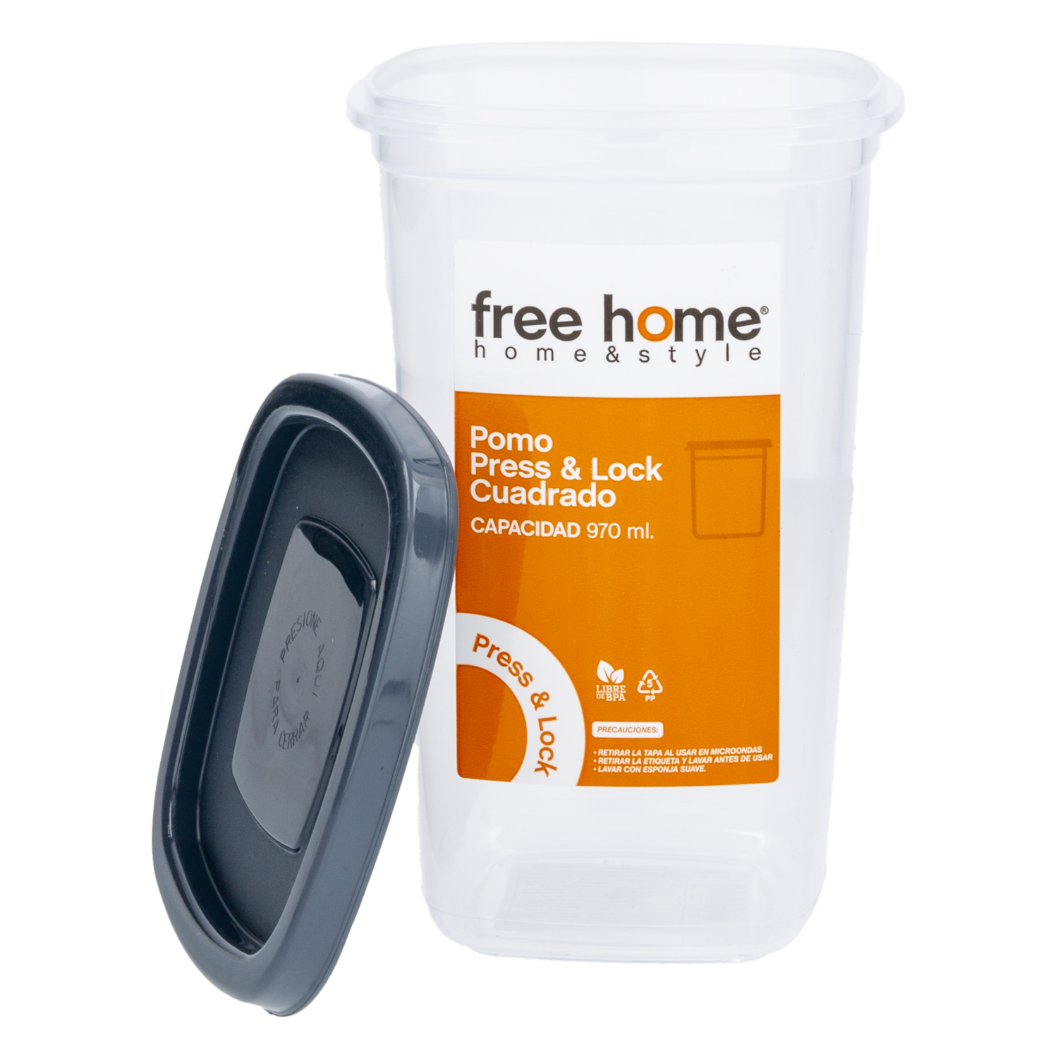 Pomo Press Lock Cuadrado FREE HOME 970 Ml