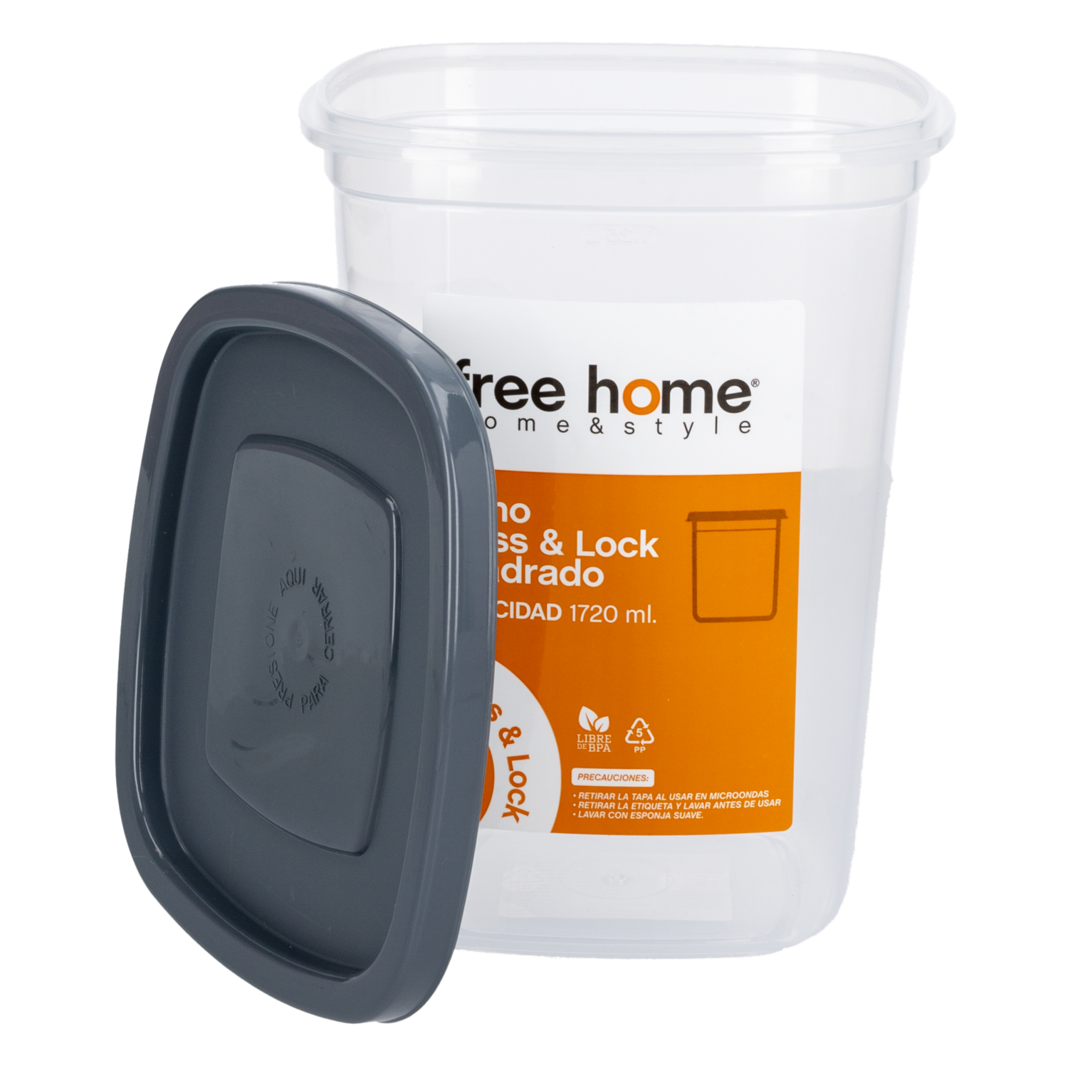 Pomo Repostero Press Lock Cuadrado FREE HOME 1720 Ml