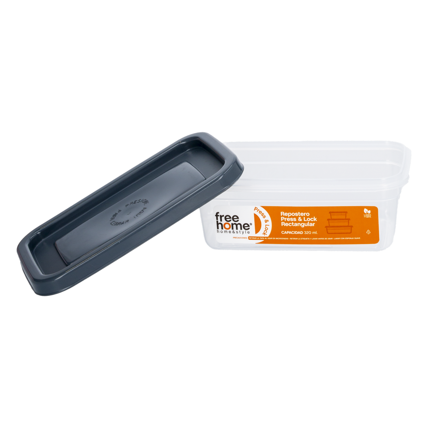 Repostero Press Lock Rectangular FREE HOME 320 Ml