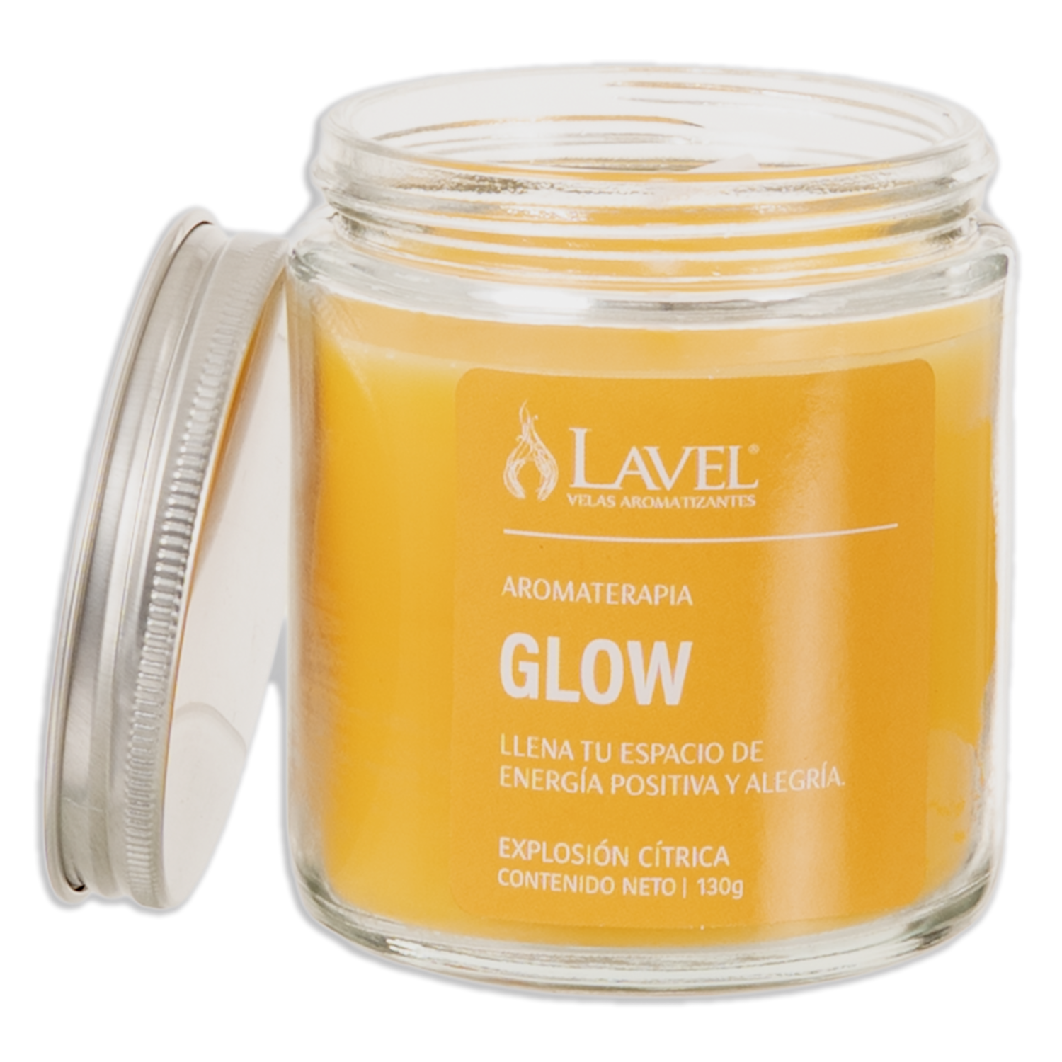 Vela Aromaterapia Con Tapa Amarillo LAVEL 130 G