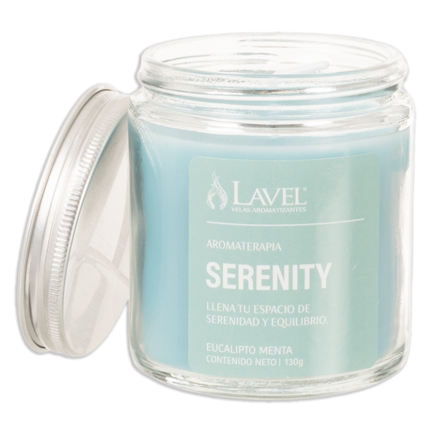 Vela Aromaterapia Con Tapa Celeste LAVEL 130 G
