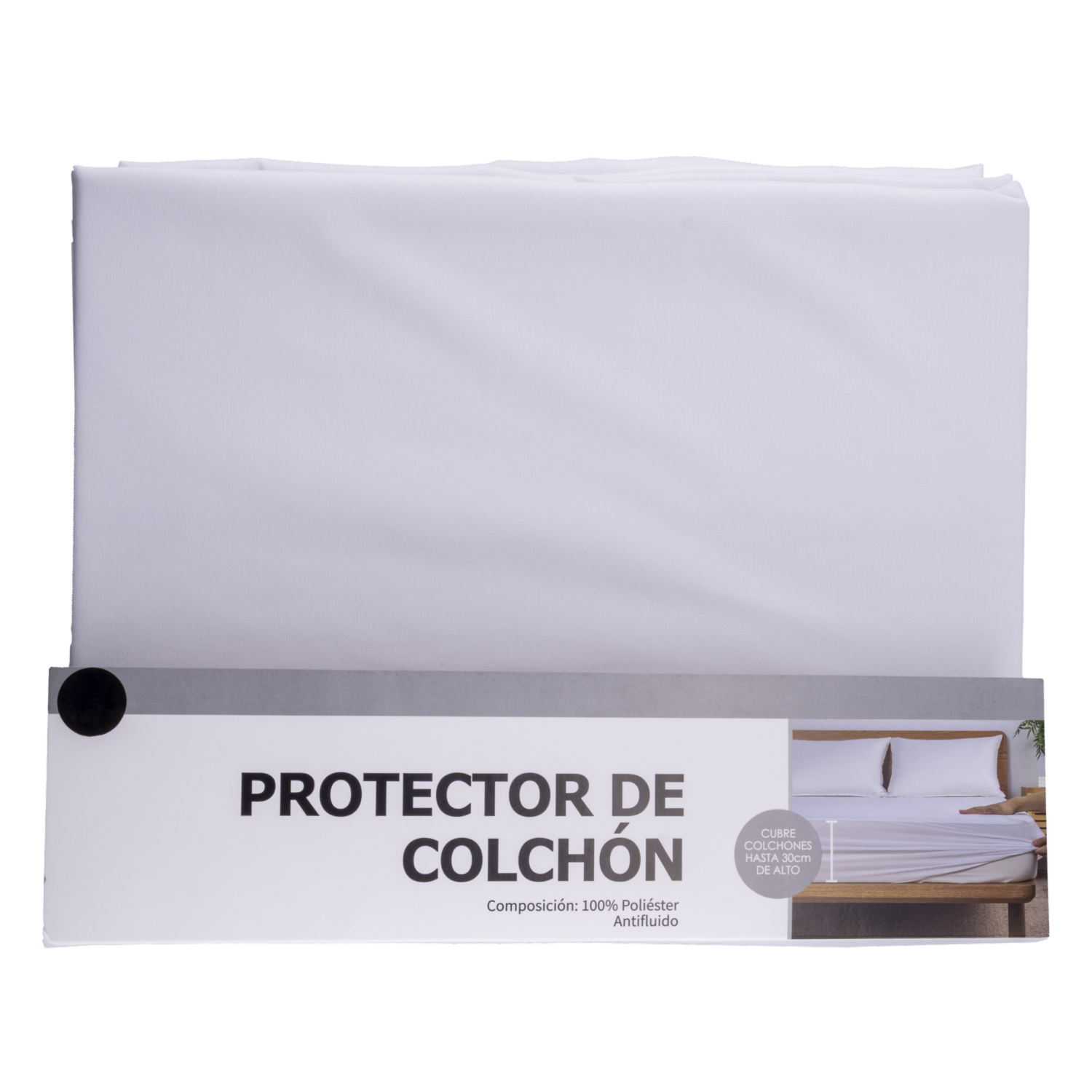 Protector De Colchón Antifluido Blanco MODERTEX 1 1/2 Plazas
