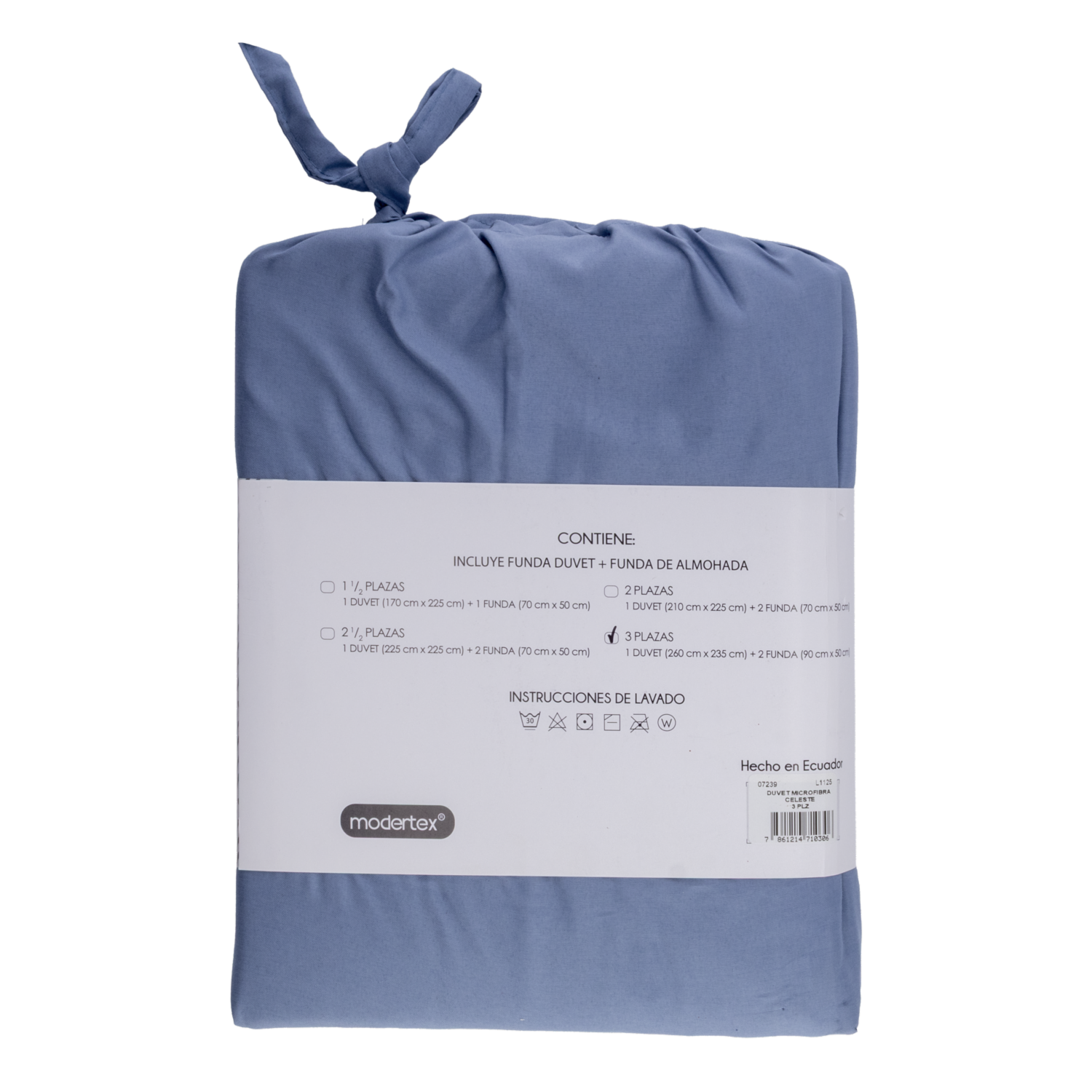 Duvet Microfibra Celeste MODERTEX 2 Plazas