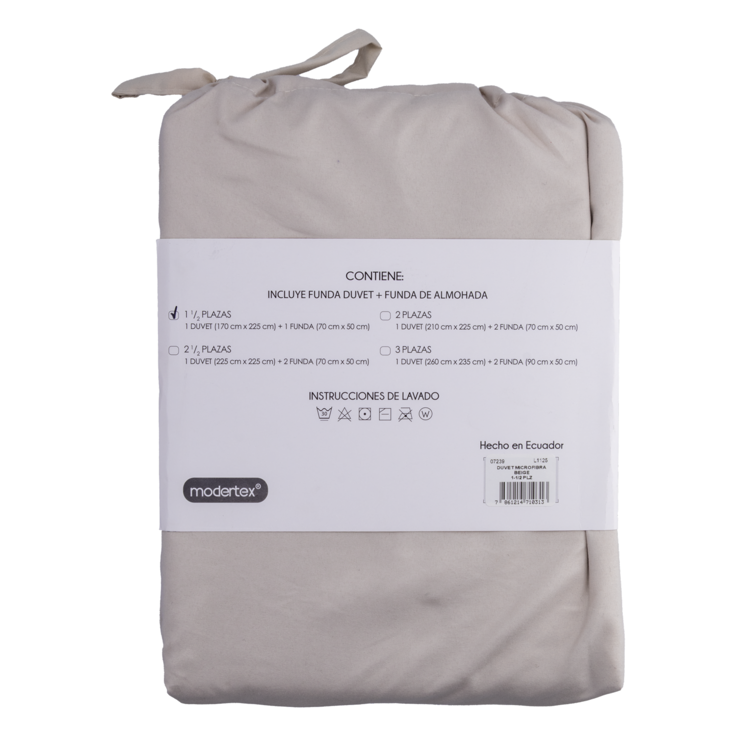 Duvet Microfibra Beige MODERTEX 2 1/2 Plazas
