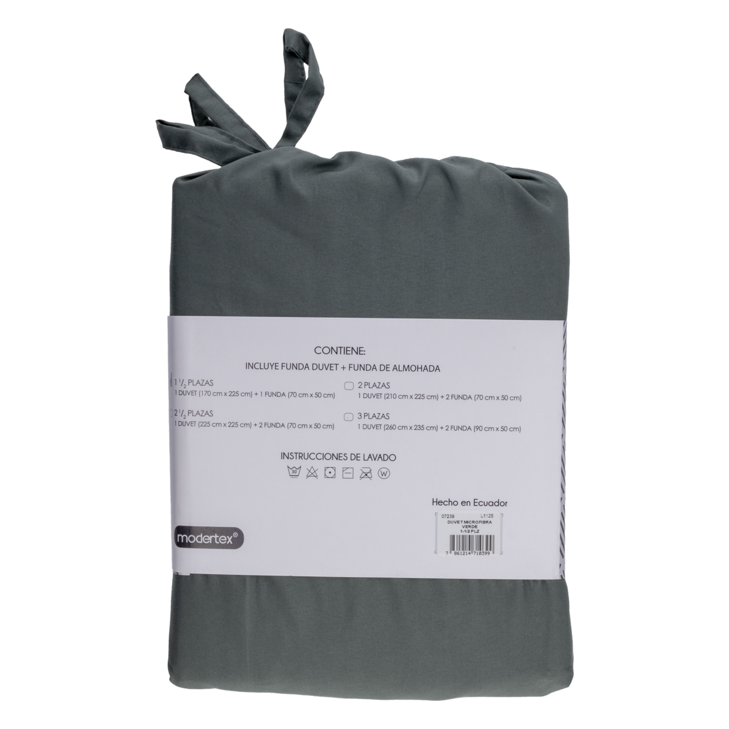 Duvet Microfibra Verde MODERTEX 3 Plazas