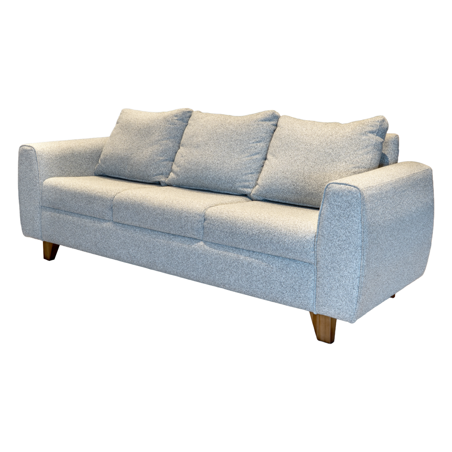 Sofá Triple Dervy Gris VITEFAMA Textil Y Madera