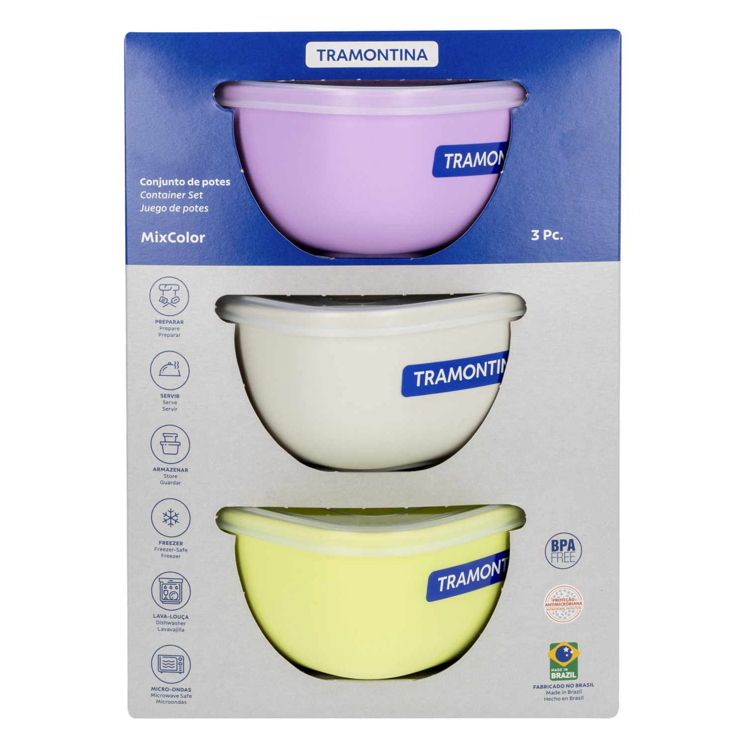 Set Reposteros Varios Colores 3 Piezas TRAMONTINA 0.6 Litros