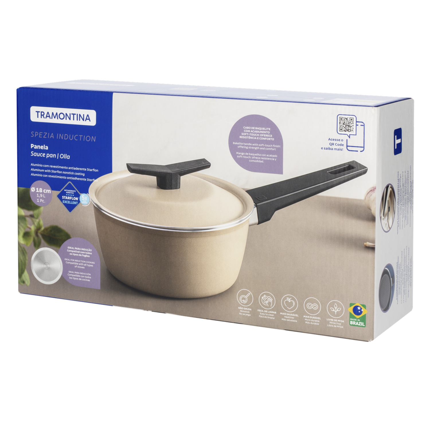 Olla De Inducción Spezia Azul Ardosia TRAMONTINA 18 Cm