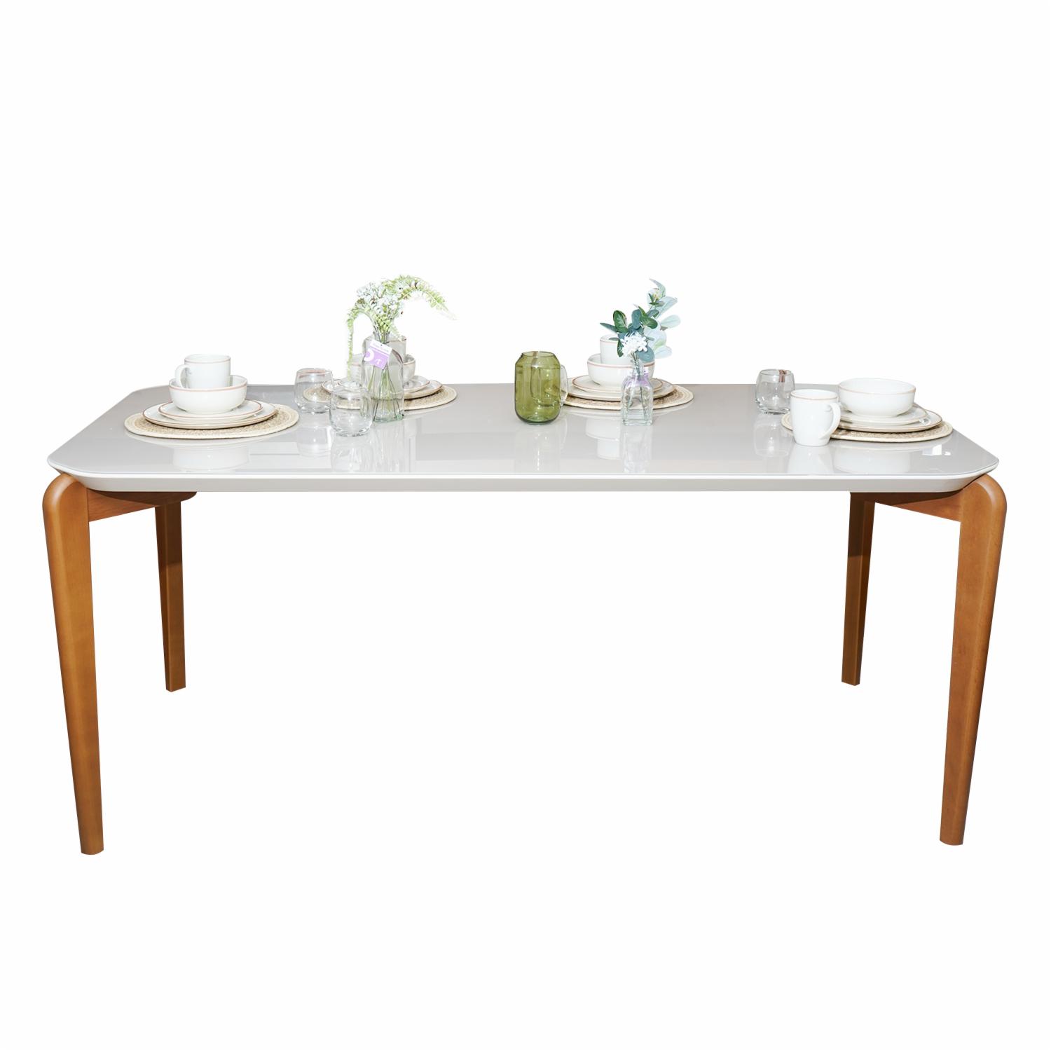 Mesa Donatella Con Vidrio Blanco MOVEIS PROVINCIA Mate