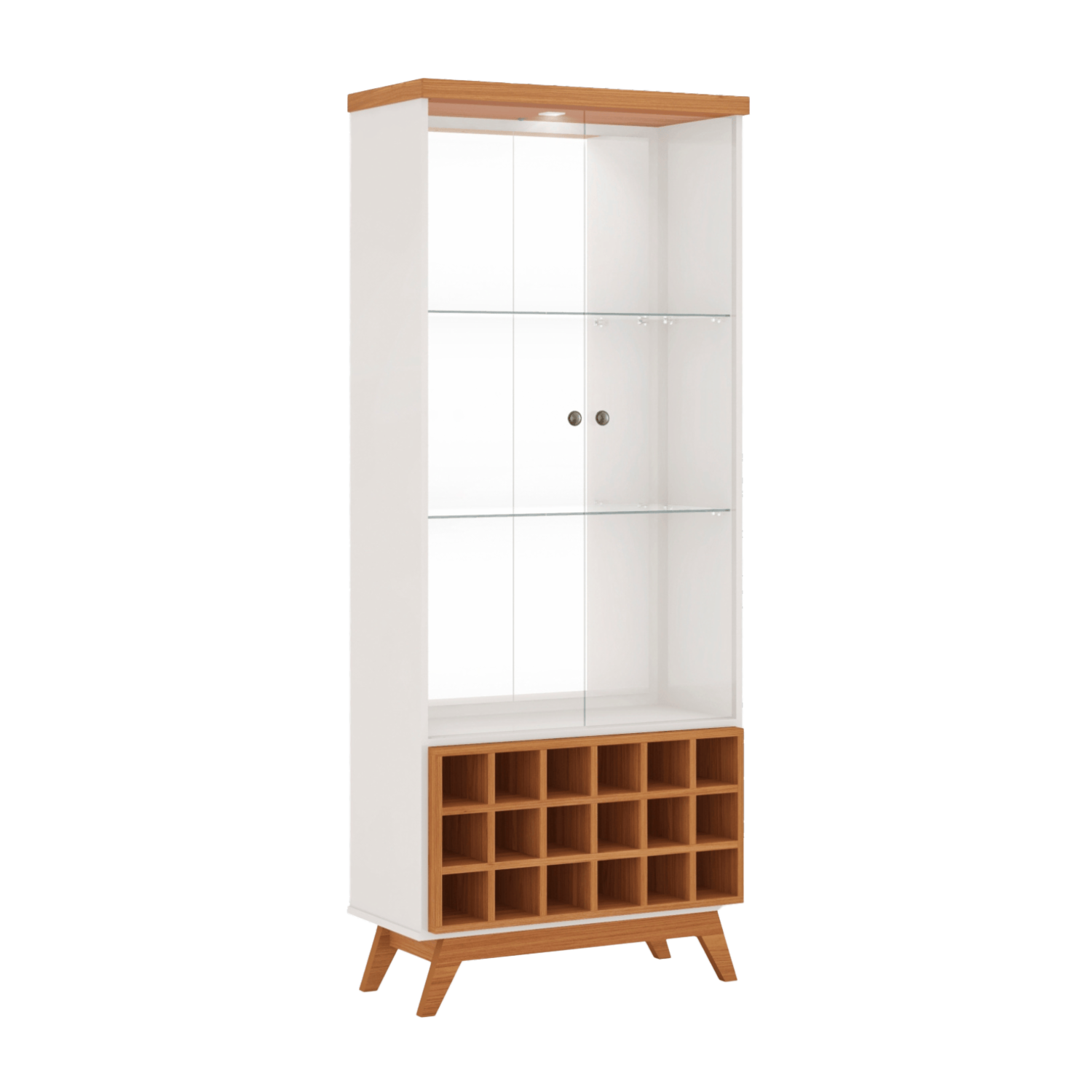 Mueble Botellero Con Puertas De  Vidrio Templado DALLA COSTA MDF