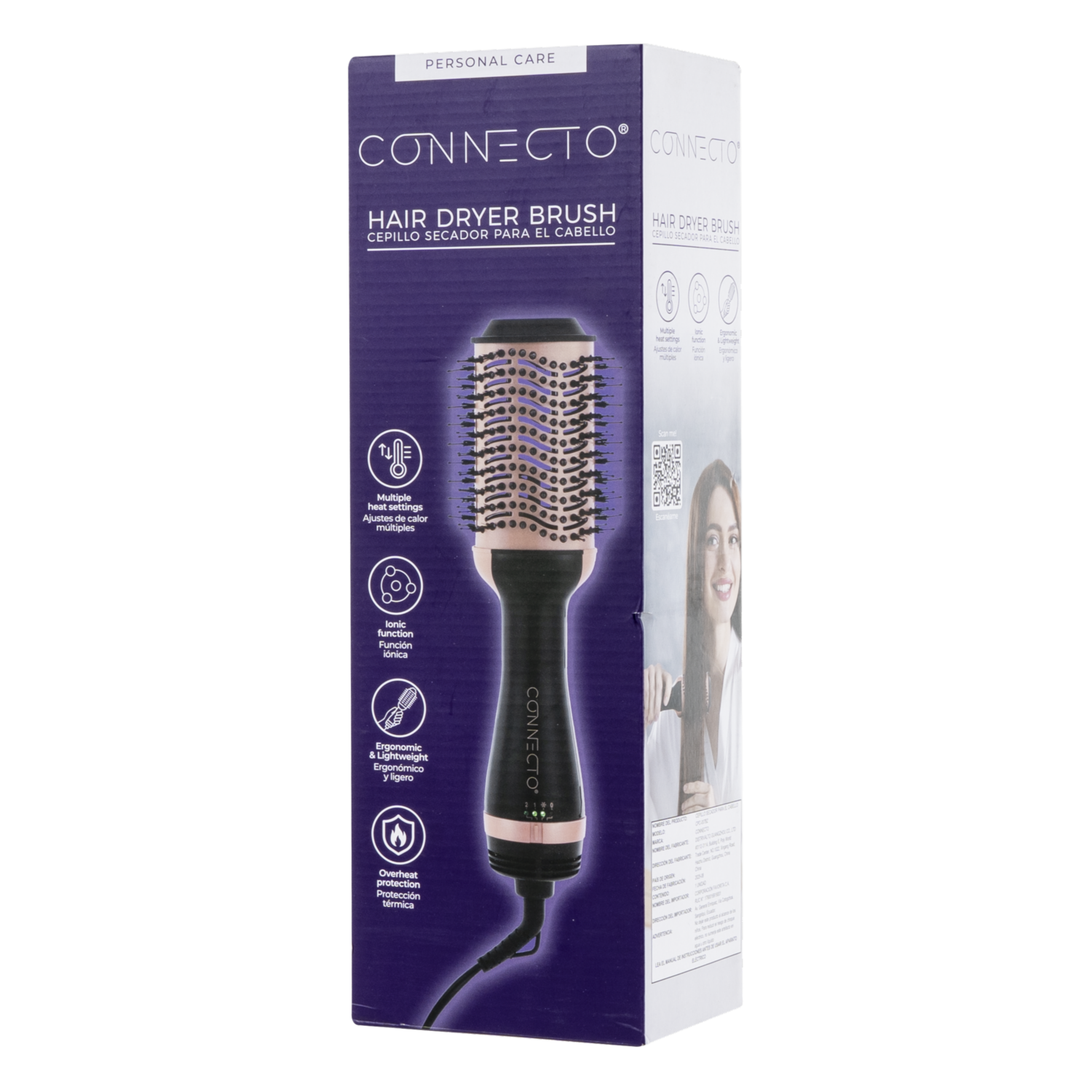 Cepillo De Cabello Secador CONNECTO 800 Watts
