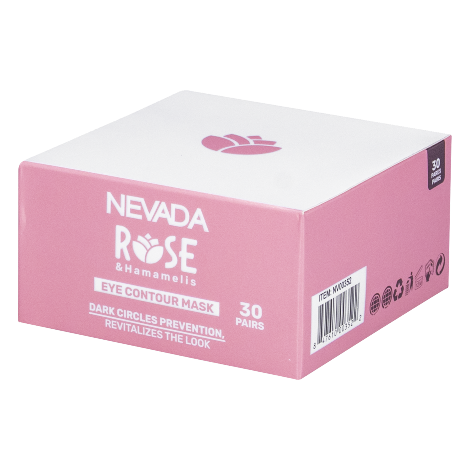 Mascarilla Facial Para Contorno De Ojos Rosas Y Hamamelis NEVADA 30 Pares