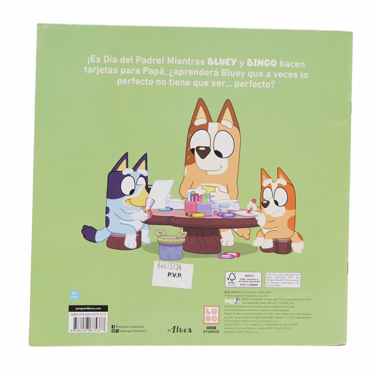 Libro Bluey Perfecto ALTEA 25 Páginas
