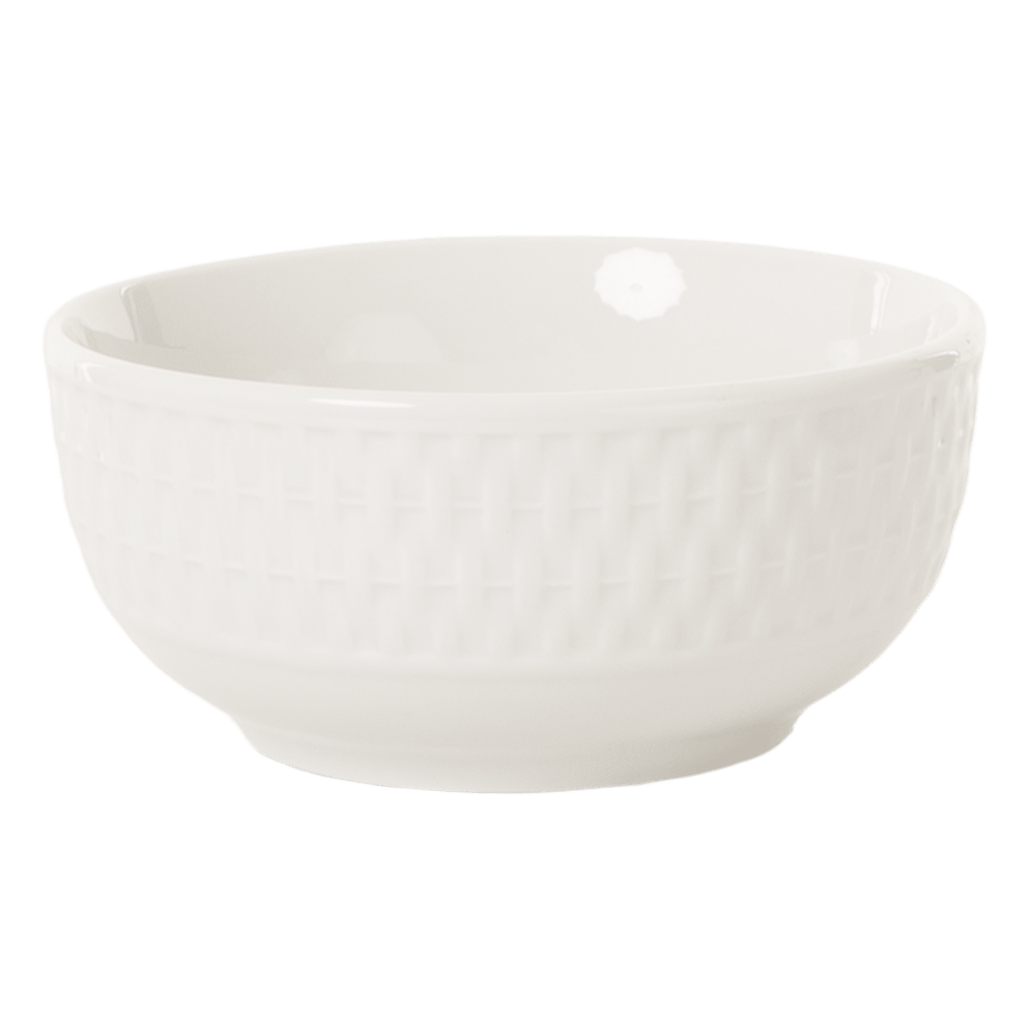 Vajilla Blanca Con Orilla Relieve Tejido FREE HOME 16 Piezas