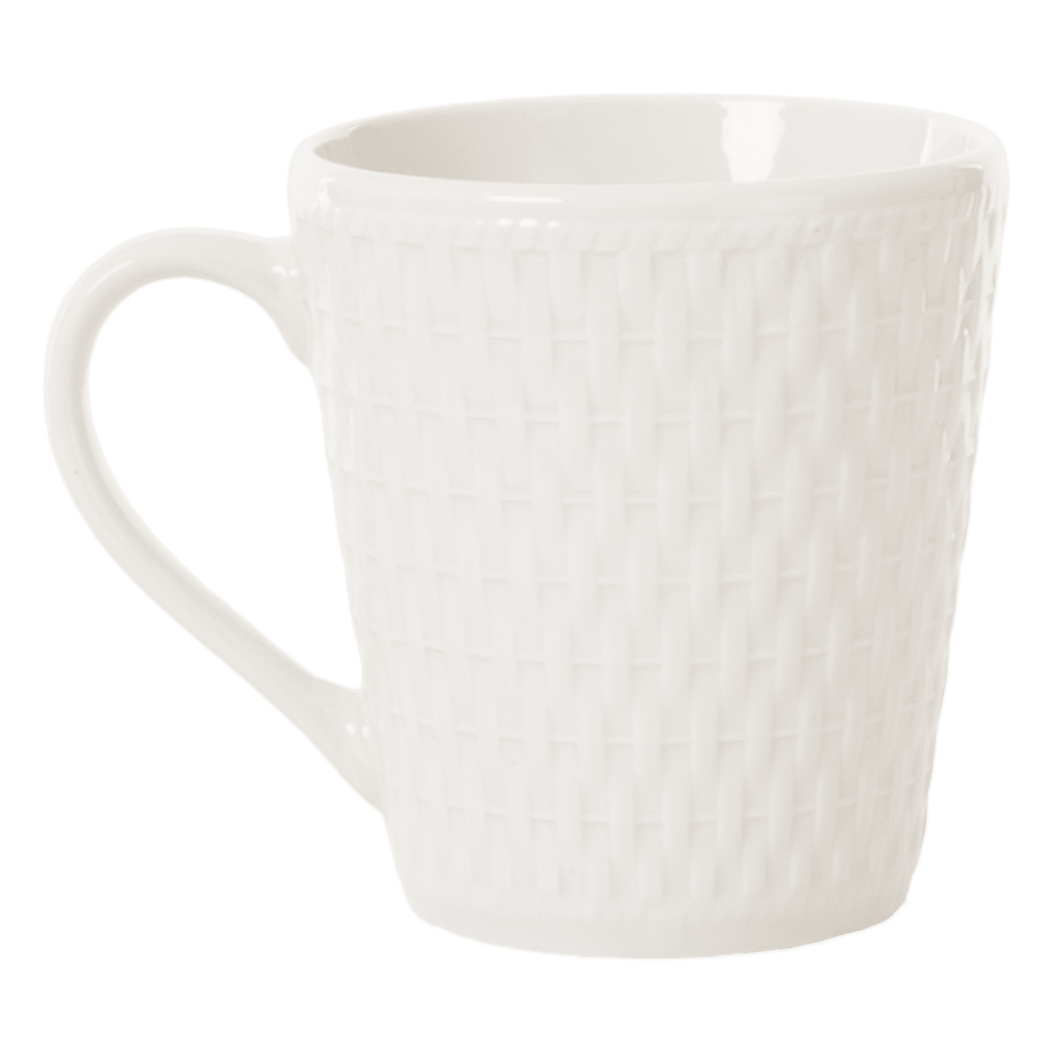 Vajilla Blanca Con Orilla Relieve Tejido FREE HOME 16 Piezas